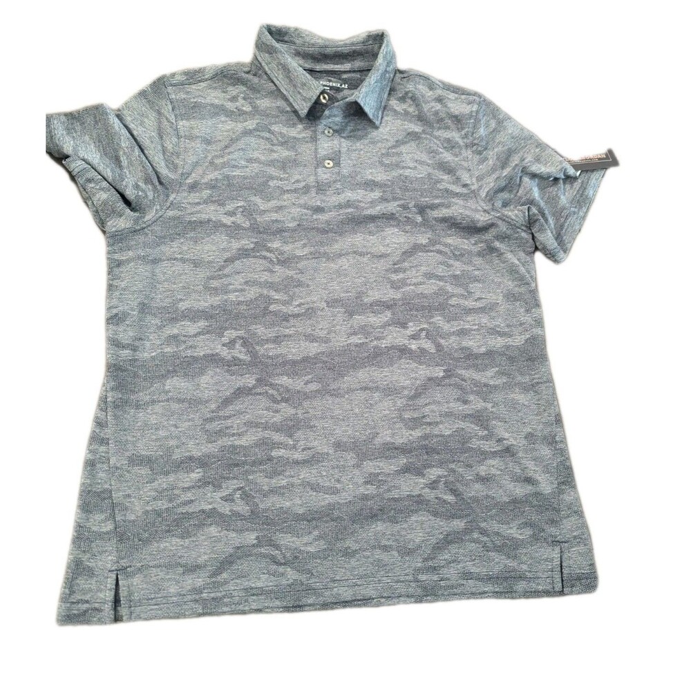 Taylor Jordan Mens NWT Gray Camo Polo Medium Quiet Luxury